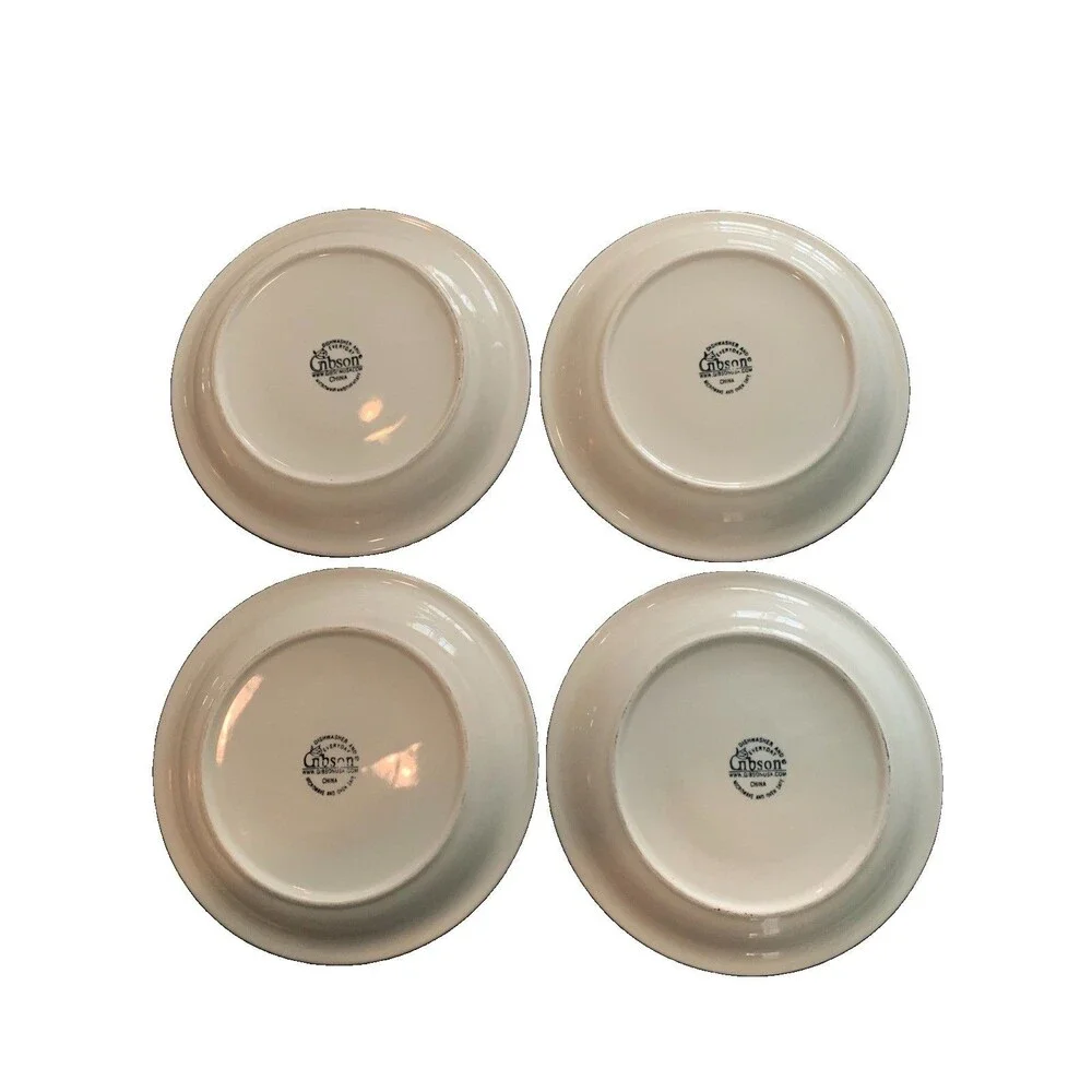 PIER 1 Imports Gibson Umbrina Pattern Dinner Plates Four (4) Count Discontinued